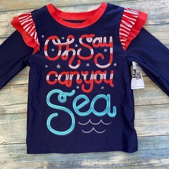 Cat & Jack Oh Say Can You Sea Rashgaurd - Picture 2 of 3